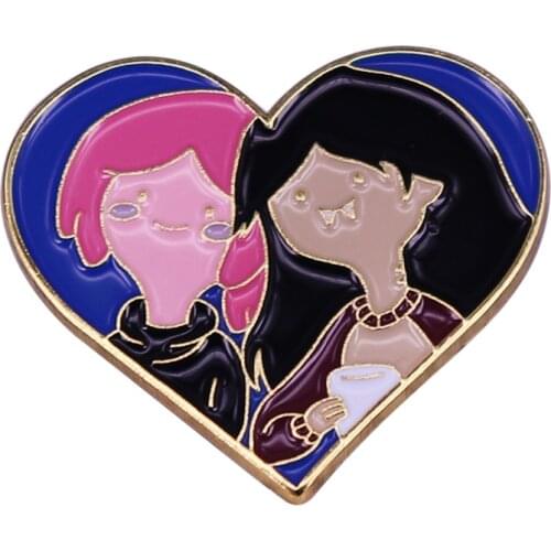 Adventure Time Heart Shaped Enamel Pin Cute Cartoon Anime Series Brooch For Girls Kids