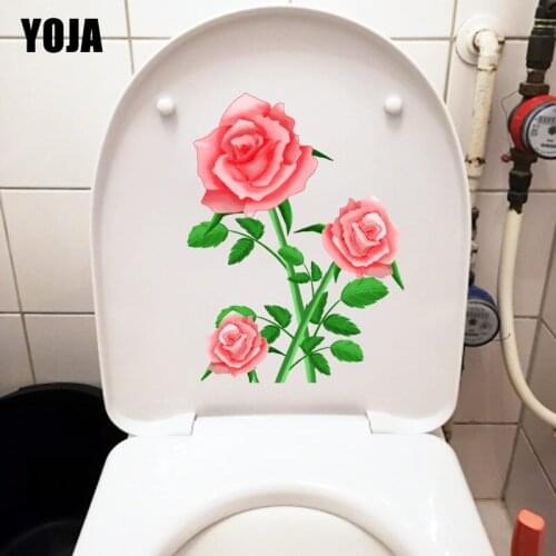 YOJA 18*24CM Hand Drawn Dream Rose Home Room Decoration Wall Decal Toilet Seat Stickers T1-0673