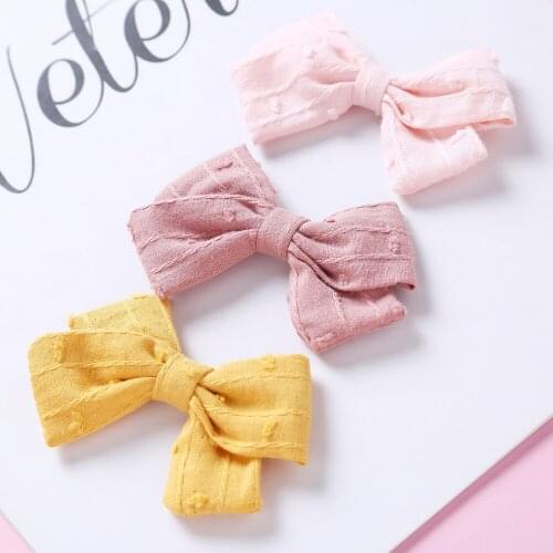 Baby Girl Hair Clips Cotton Linen Bows Hairpin Hair Accessories Jacquard Infant Party Kids Tiny Cute Barrette Girls Pins 8*5cm