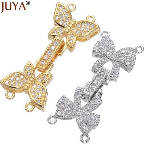 Gold Rose Gold Butterfly Charm Clasps Accessories For Pearl Beads Jewelry Making DIY Bracelets Necklaces Hooks Clasp