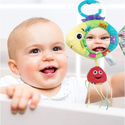 Baby Rear Facing Mirrors Wide View Rear Adjustable Safety Seat Car Back Mirror Haha Mirror Sea Crib Hanging Plush Ball Kids toys