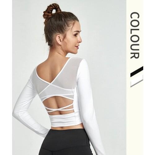 Women Yoga Pilates Gym Clothing Shirts Sport Suit Women Long Sleeve Backless Sexy Breathable Yoga Top Tracksuit Active Wear