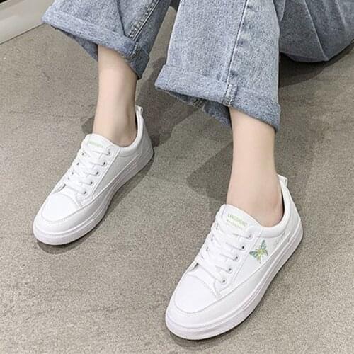 Womens Autumn Shoes Woman Sneakers Platform White Flat Shoes Lace up Ladies Fashion 2021 Female Footwear Casual Students Shoes