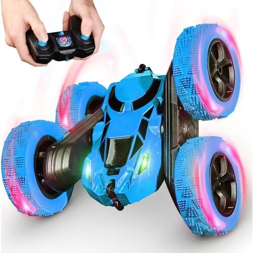2.4Ghz 4CH 1:16 RC Stunt Double Side Deformation Crawler Car 360Rotating RC Vehicle Toys With LED Light