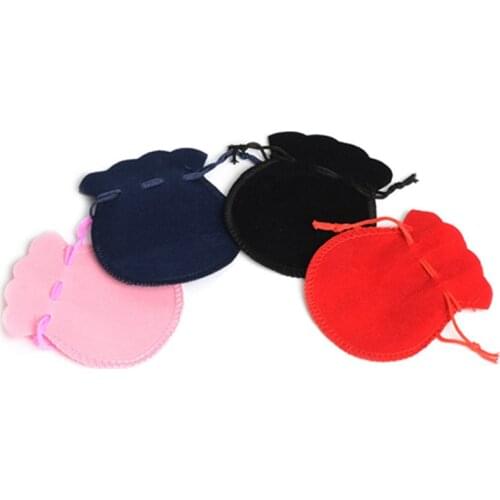 200pcs 7*8cm Mix 4 Colors Drawstring Jewelry Gift Bag Velvet Pouches candy Packaging jewelry packing bags gift pochette cadeau