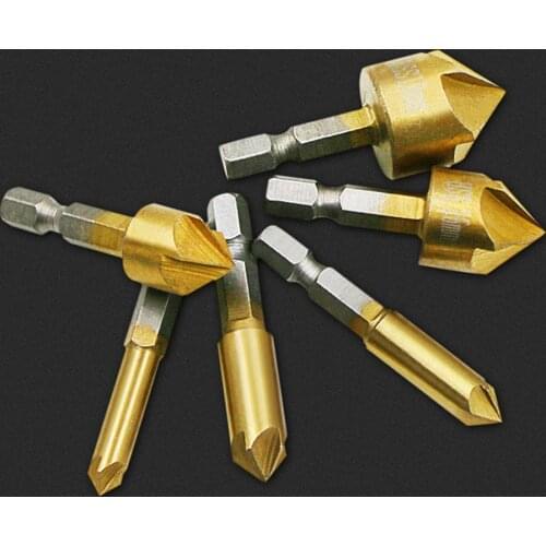 3pc Industrial Countersink Drill Bit Set 3 Flutes Counter Sink Woodworking Drill Bits Metal Working Chamfer Chamfering Cutter