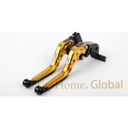 Free shipping CNC Foldable&Extendable Brake Clutch Levers For Suzuki SV650/S 1999-2009 Gold/Black 2000 2001 2002 2003 2004 2005