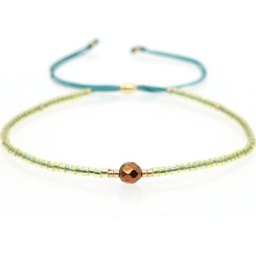 European and American Simple Bracelet Miyuki Mixed Color Beads Hand-woven Friendship Rope Semi-precious Stones Jewelry