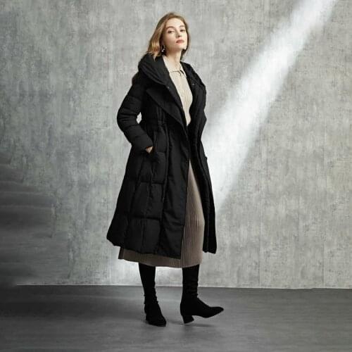 British Down 2021 Winter New Women 90% White Duck Down Coats Female Thicken Warm Hooded Puffer Jacket Slim Trench Ladies Outwear