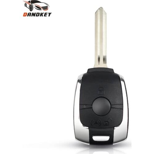 Dandkey Replacement 2 Buttons Remote Key Shell Blank Case Fob For SsangYong Actyon Kyron Rexton Korando With Uncut Key Blade