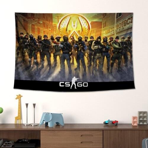 Csgo Game Poster Art flannel high definition wall painting living room decoration tapestry Game Poster decorative painting mural