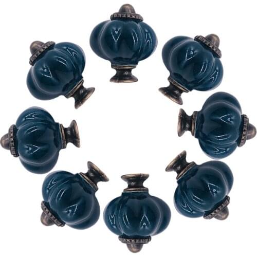 8pcs Colorful Ceramic Cabinet Door Knobs 34mm Cupboard Dresser Handle Pulls Decorative Funiture Hardware Accessories