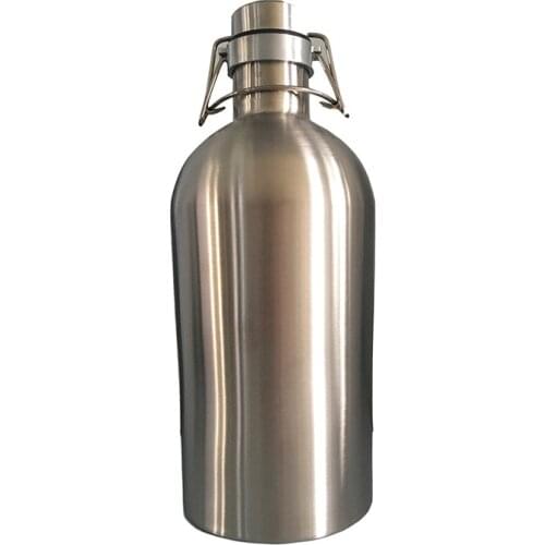 Home brew 2L beer bottle ULTIMATE Vacuum Double Wall Insulated Beer Growler, 304 SS