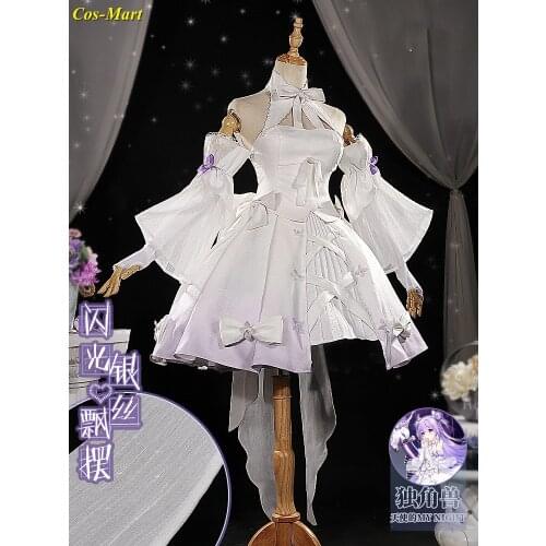 Game Azur Lane HMS Unicorn Cosplay Costume Fashion My Night Angle White Formal Dress Female Party Role Play Clothing S-XL