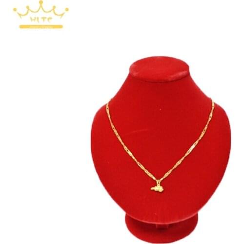 Quality red velvet gold necklace portrait pendant display rack jewelry display neckform necklace dispaly stand