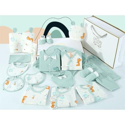 24pcs Pure Cotton Newborn Baby Clothes Summer Baby Clothes Set 0-6 Months Baby Summer Clothes Suit Unisex Without Box 2021