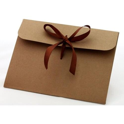 Envelope Kraft Paper Pocket Bag Kerchief Handkerchief Silk Scarf Packing Boxes Card Gift Envelope Ribbon Box Pocket