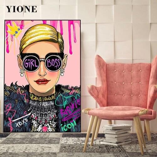 Colorful Graffiti Girl Boss Joker Posters and Prints Abstract Street Art Figure Canvas Picture Wall Home Decoration Painting