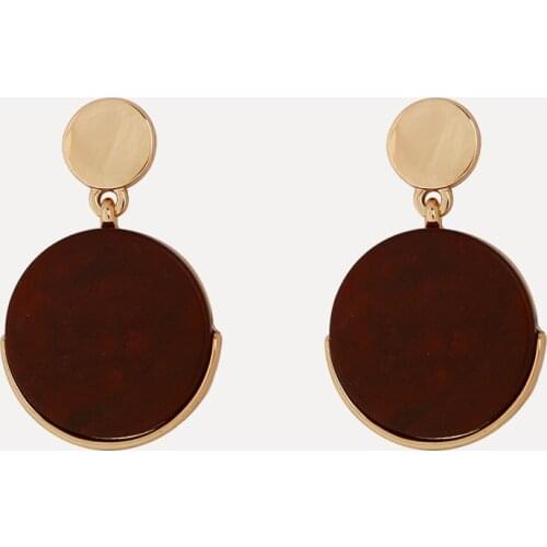 Round Pendant Earrings for Women Korean Cute Style Bohemian Earring Fashion Jewelry Gift for Party