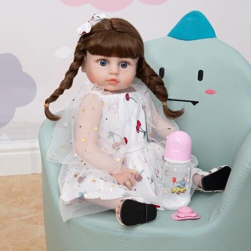 Wholesale KEIUMI Reborn Baby Toddler Girl Dolls 49 CM Lifelike Silicone Boneca Bath Bebe Toys Kids Playmate Birthday Gifts