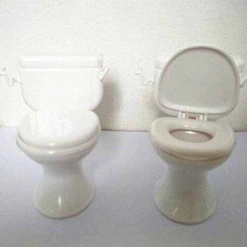 Dollhouse Furniture Vintage Bathroom Modeling White Toilet Doll House Miniature Baby Pretend Toys Dolls Accessories