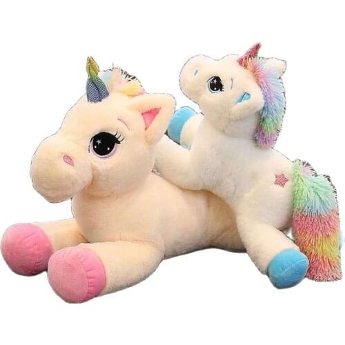 40-80cm cute Plush toys Rainbow Unicorn soft pillow Children Birthday Gift lovely Kids Toy Stuffed Christmas festival Present