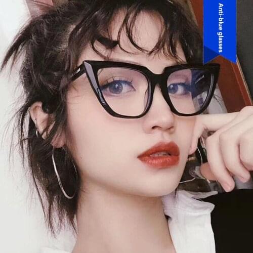 Glasses Cats Decorative Retro Blue Light Protection Transparent Frame Female Grade Vintage Large Trend 2021 Eyeglasses