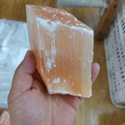 100-800g Orange Gypsum Selenite Stone Rough Sticks Minerals Specimens Healing Gemstone Pendant Making stone