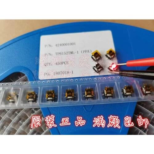 Original new 100% TP6152TML-1 red LED lamp TP6152TML-4 blue light switch 6*6*7 touch switch