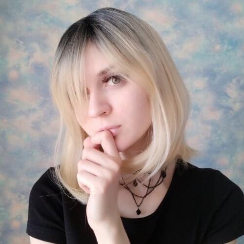 Short Bob Wig With Bangs Silky Straight Synthetic Heat Resistant Fiber Colorful Black Ombre Costume Wigs Cosplay Wig 14 Inch