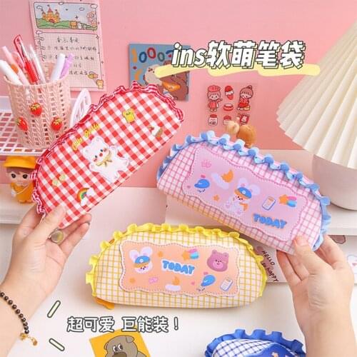 Pencil Cases Large Capacity Kawaii Girls Cosmetic Bag Japanese Stationery All For school Pouch Cute Cute School Supplies Pen Box