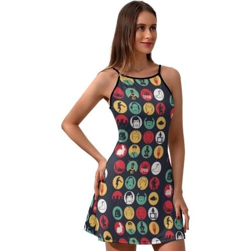Monty Python Dress Suspender Pattern Disco Dresses Tight Girls Polyester Fancy One-Piece Dress