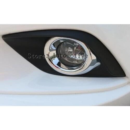 FIT FOR MAZDA 6 ATENZA M6 2014 2015 CHROME FRONT FOG LIGHT LAMP COVER TRIM BEZEL BUMPER FOGLIGHT GARNISH MOLDING INSERT RING GJ