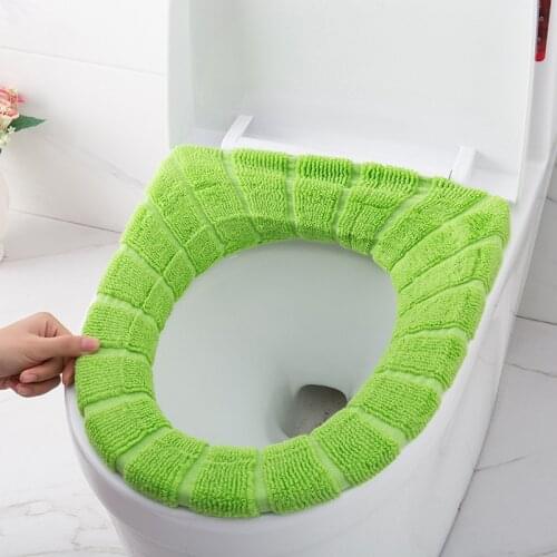 Toilet Seat Cushion Household Four Seasons Toilet Cover Universal Winter Washer Thickening Soft Mats Rugs Bathroom Set Elastic