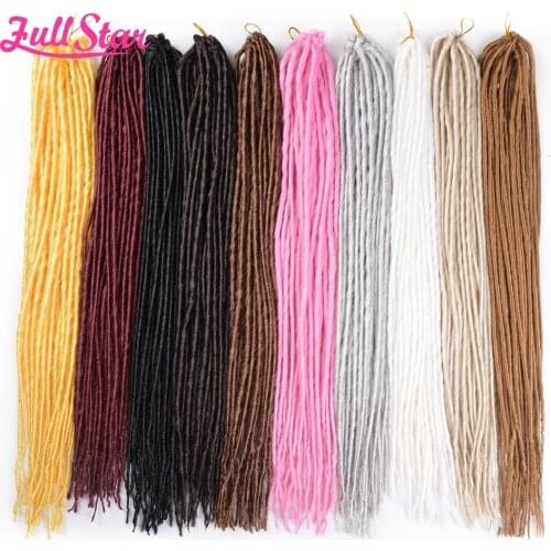 Full Star Synthetic Dreadlocks 1 pack 22" Double ends 100 g/pack Black Burgundy Pink Blonde Crochet Braids Hair for Women