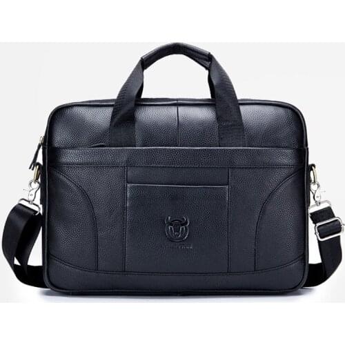 First layer cowhide men portable briefcase large capacity business casual handnbag retro leather tote bag shoulder diagonal bag