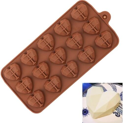 Silicone Chocolate Mold Non-stick Love Heart 15 Holes Baking Molds For Chocolate,Ice,Candy,Jelly Kitchen Tools DIY Handmade