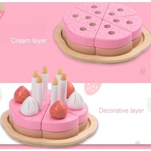 Stimulated Self Assembly Happy Birthday Fruit Cake Set Kids Pretend Play Toy Parent-child Interactive Simulation Educational Toy