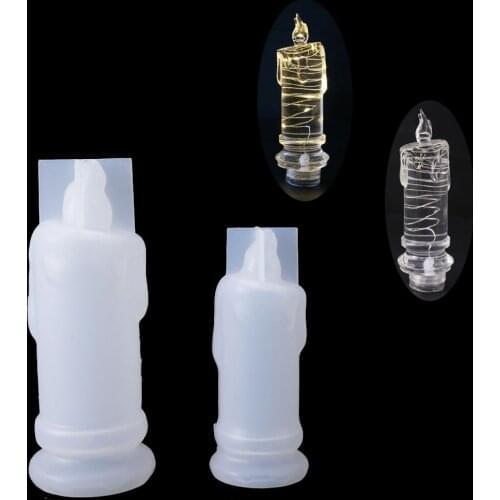 Candle Night Light Holder Silicone Mold For UV Epoxy Resin Tray Light Resin Mold For Desktop Decorative DIY mold Ornaments craft