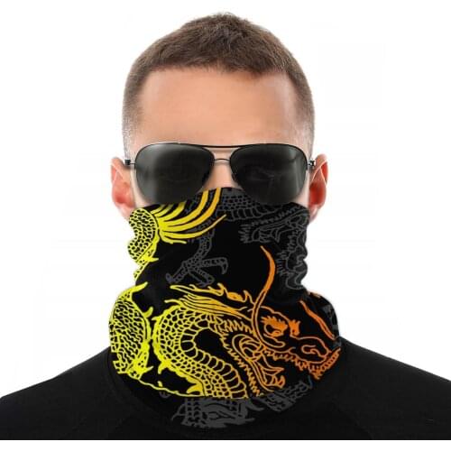 Chinese Dragon Magic Scarf Half Face Mask Men Women Halloween Tube Mask Balaclava Bandanas Windproof Headband Cycling Hiking