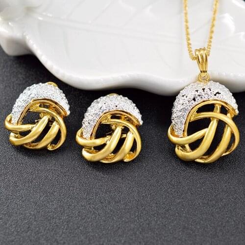ZEA Dear Jewelry Big Jewelry Sets For Women Earrings Necklace Pendant Bowknot Romantic Jewelry Sets For Wedding Jewelry Findings