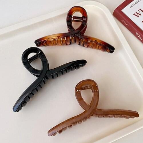 Large Size Cross Hair Clip Solid Color Hair Claws Barrette Crab Ponytail Claw Clip for Women Girls Hairpins Hair Accessories