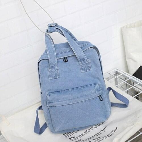 2020 Backpack Women School Large Capacity Travel Backpack For Teenage Female Cowboy School Bags Simple Solid Color Backpacks Bag