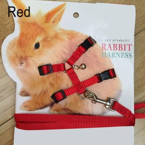 Pet Rabbit Soft Harness Leash Adjustable Bunny Traction Rope for Running Walking JA55