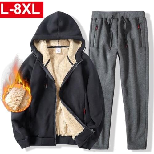 Winter tracksuits Lambswool Velvet Thicken Sweatshirt Men Warm Jacket Sportswear Casual Suits Hoodie Blusa Moletom Masculino