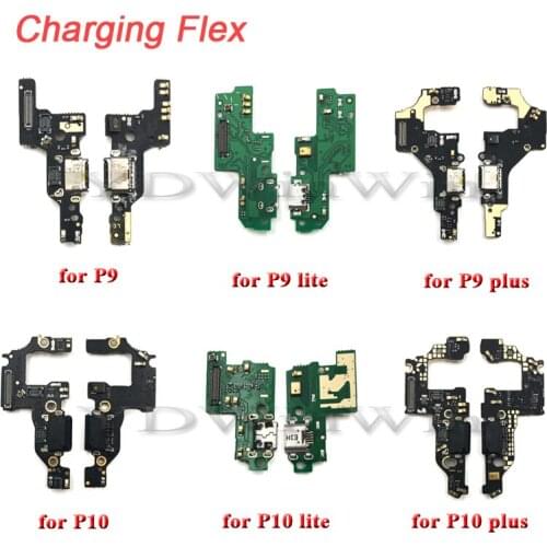 1pcs New USB Charging For Huawei P9 P10 Lite Plus Charger Port Dock Connector Flex Cable with Microphone Board