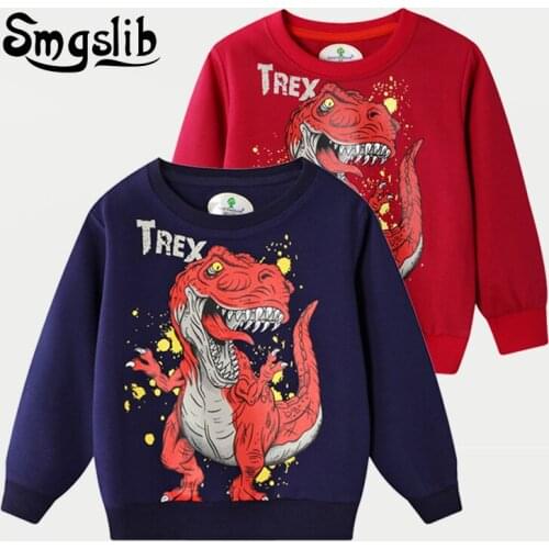 2021 Spring Children Pullover Sweatshirt Boys Girl Kids Sweatshirt Dinosaur Tops Boys Clothes Toddler Sweatshirt Baby Boy Outfit
