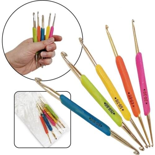 5PCS Color Double aluminum head crochet hook set knitting and crocheting accessories Hooks and knitting accessories kit so weave