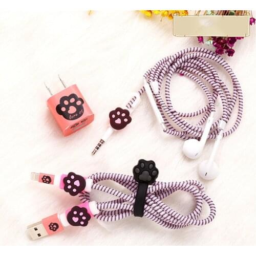 5pcs/set Mobile Phone Earphone Protector Set Cable Protective Cover For iphone 7/8/x Charger Sticker Earphone Cable Winder