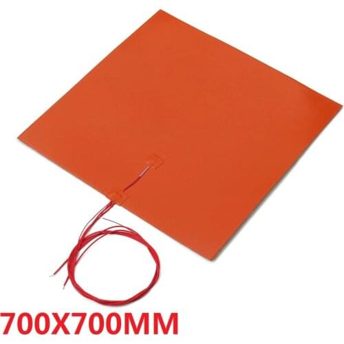700*700*1.5mm Heat Pad for 3D Printer Flexible Silicone Rubber Heater 230v 1500w 1000mm Lead Wire Come out from Middle of 1 side